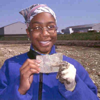 Ashley and her trilobite