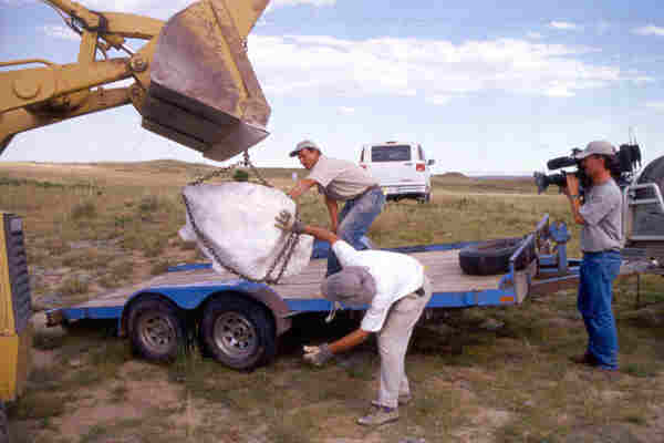 Putting the block on the flatbed